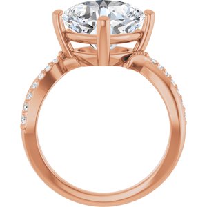 10K Rose Gold 10x10 mm Cushion Ring Mounting – image 3