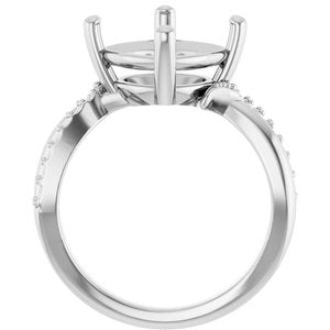 Sterling Silver 10x10 mm Cushion Ring Mounting – image 4
