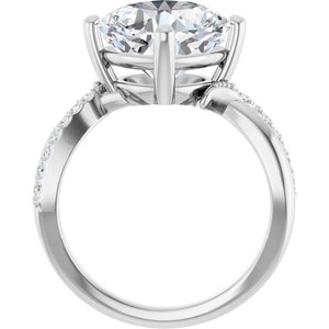 10K White Gold 10x10 mm Cushion Ring Mounting – image 3