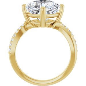 18K Yellow Gold 10x10 mm Cushion Ring Mounting – image 3