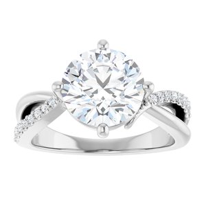 14K X1 White Gold 9 mm Round Ring Mounting – image 5