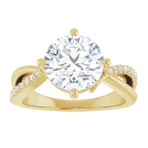 10K Yellow Gold 9 mm Round Ring Mounting – image 5