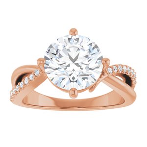 10K Rose Gold 9 mm Round Ring Mounting – image 5