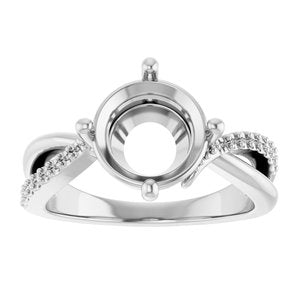10K White Gold 9 mm Round Ring Mounting – image 6