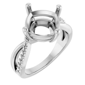18K White Gold 10x10 mm Cushion Ring Mounting – image 2