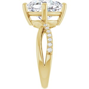 10K Yellow Gold 10x10 mm Cushion Ring Mounting – image 7