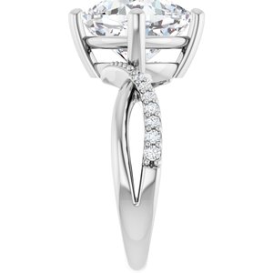 14K White Gold 10x10 mm Cushion Ring Mounting – image 7