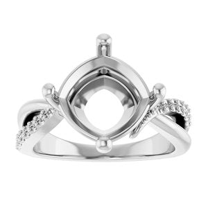 Continuum Sterling Silver 10x10 mm Cushion Ring Mounting – image 6