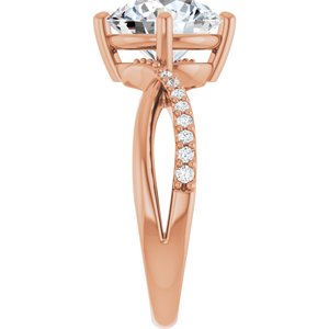 10K Rose Gold 9 mm Round Ring Mounting – image 7