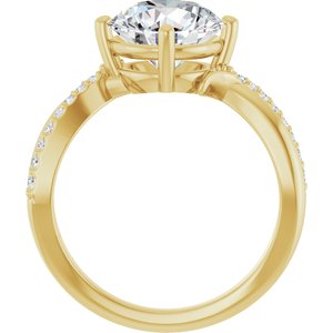 10K Yellow Gold 9 mm Round Ring Mounting – image 3
