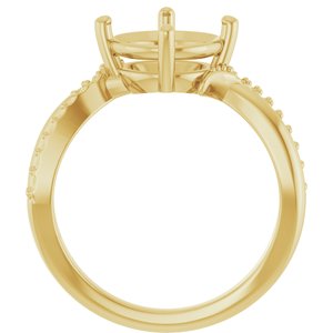 10K Yellow Gold 9 mm Round Ring Mounting – image 4