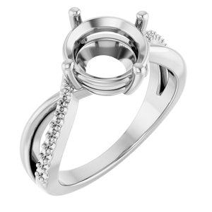 10K White Gold 9 mm Round Ring Mounting – image 2