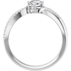 14K X1 White Gold 5x3.5 mm Oval Ring Mounting – image 3