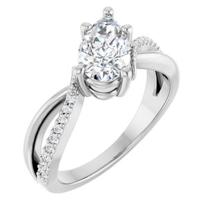 14K X1 White Gold 9x5.5 mm Pear Ring Mounting