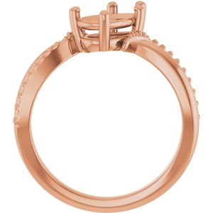 14K Rose Gold 9x5.5 mm Pear Ring Mounting – image 4