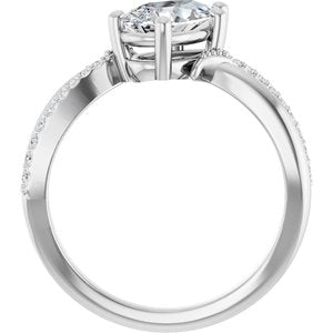 14K X1 White Gold 9x5.5 mm Pear Ring Mounting – image 3
