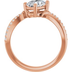 10K Rose Gold 9x5.5 mm Pear Ring Mounting – image 3