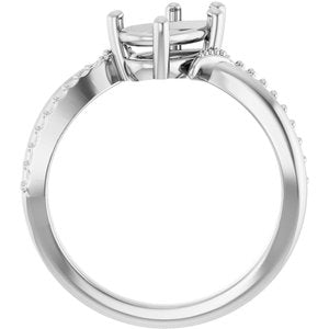 10K White Gold 9x5.5 mm Pear Ring Mounting – image 4