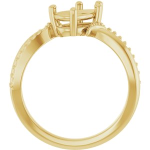 14K Yellow Gold 9x5.5 mm Pear Ring Mounting – image 4