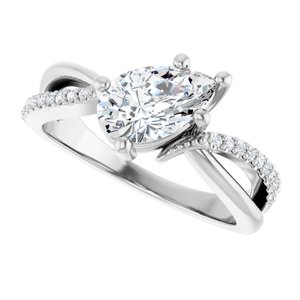 18K White Gold 9x5.5 mm Pear Ring Mounting – image 8