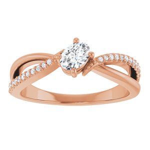 14K Rose Gold 5x3.5 mm Oval Ring Mounting – image 5