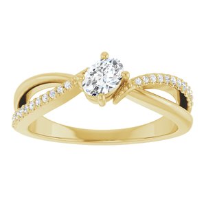 14K Yellow Gold 5x3.5 mm Oval Ring Mounting – image 5