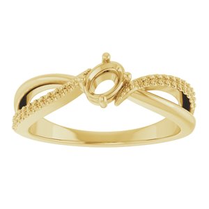 18K Yellow Gold 5x3.5 mm Oval Ring Mounting – image 6