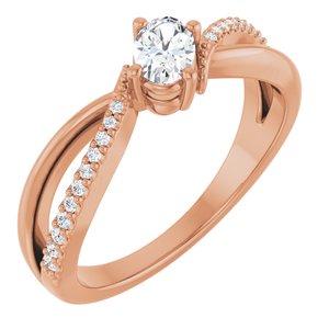 18K Rose Gold 5x3.5 mm Oval Ring Mounting