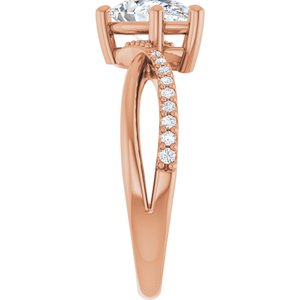 10K Rose Gold 9x5.5 mm Pear Ring Mounting – image 7