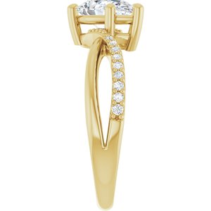 18K Yellow Gold 9x5.5 mm Pear Ring Mounting – image 7