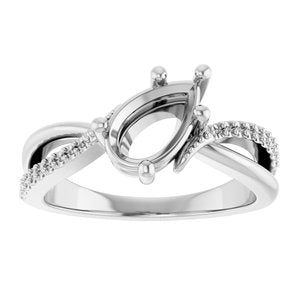 Sterling Silver 9x5.5 mm Pear Ring Mounting – image 6
