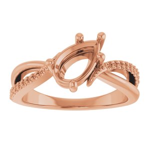 10K Rose Gold 9x5.5 mm Pear Ring Mounting – image 6