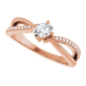 18K Rose Gold 5x3.5 mm Oval Ring Mounting – image 8