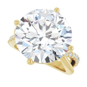 14K Yellow Gold 15 mm Round Ring Mounting – image 8