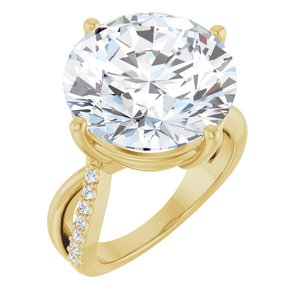 14K Yellow Gold 15 mm Round Ring Mounting