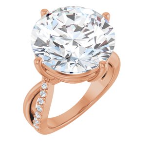 14K Rose Gold 15 mm Round Ring Mounting
