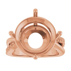 10K Rose Gold 15 mm Round Ring Mounting – image 6