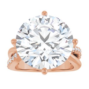 14K Rose Gold 15 mm Round Ring Mounting – image 5