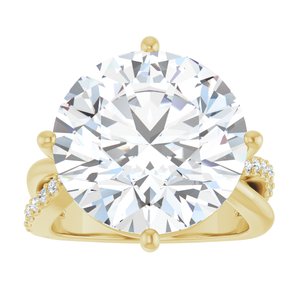 14K Yellow Gold 15 mm Round Ring Mounting – image 5