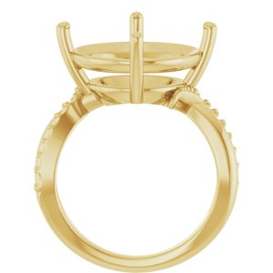 18K Yellow Gold 15 mm Round Ring Mounting – image 4