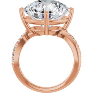 14K Rose Gold 15 mm Round Ring Mounting – image 3
