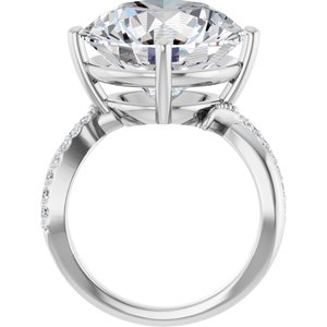 14K White Gold 15 mm Round Ring Mounting – image 3