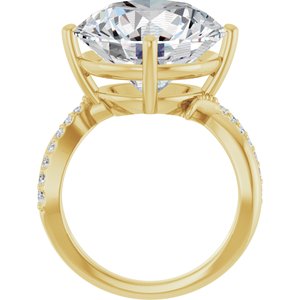 14K Yellow Gold 15 mm Round Ring Mounting – image 3