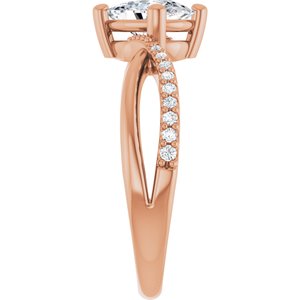 10K Rose Gold 7.5x5.5 mm Elongated Cushion Ring Mounting – image 7