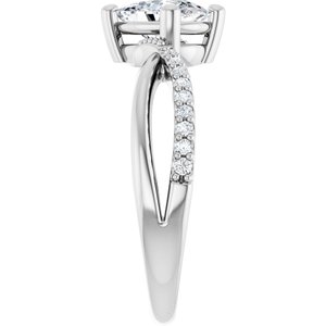 14K White Gold 7.5x5.5 mm Elongated Cushion Ring Mounting – image 7