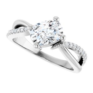 Platinum 7.5x5.5 mm Elongated Cushion Ring Mounting – image 8