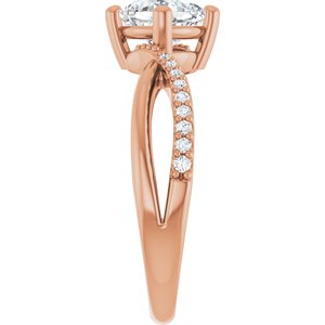 10K Rose Gold 6x6 mm Cushion Ring Mounting – image 7