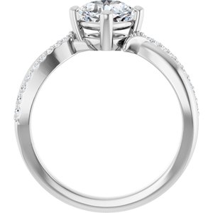 18K White Gold 6x6 mm Cushion Ring Mounting – image 3
