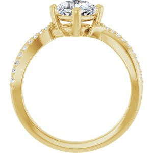 14K Yellow Gold 6x6 mm Cushion Ring Mounting – image 3
