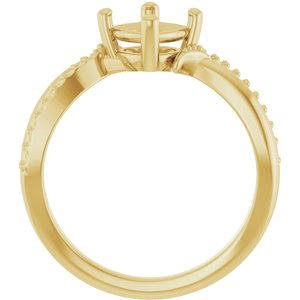 18K Yellow Gold 6x6 mm Cushion Ring Mounting – image 4